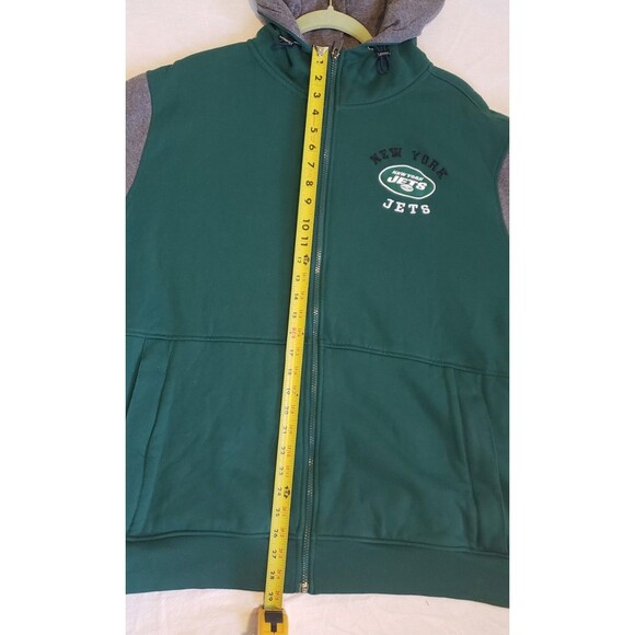 Tommy Hilfiger NFL New York Jets Green Grey Full Zip Jacket 2XL Hoodie Pockets - Picture 6 of 12